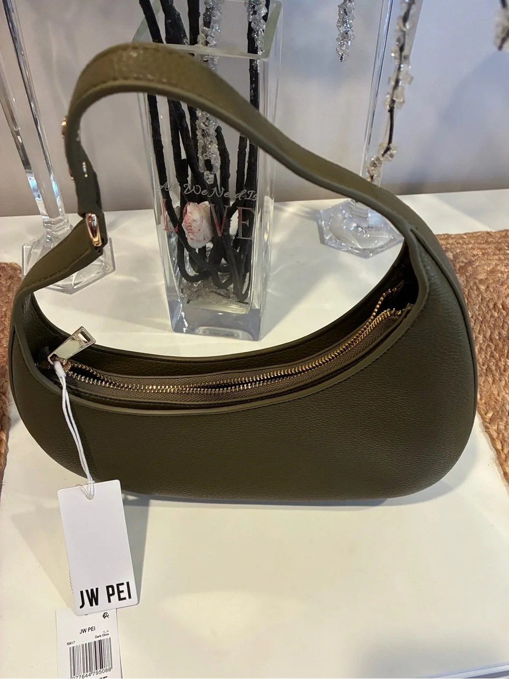 JW PEI Olive Hobo Shoulder Bag with Gold Hardware